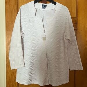 Samuel Dong White Textured Dress Top